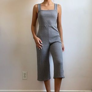 Ribbed Gray Midi Jumpsuit